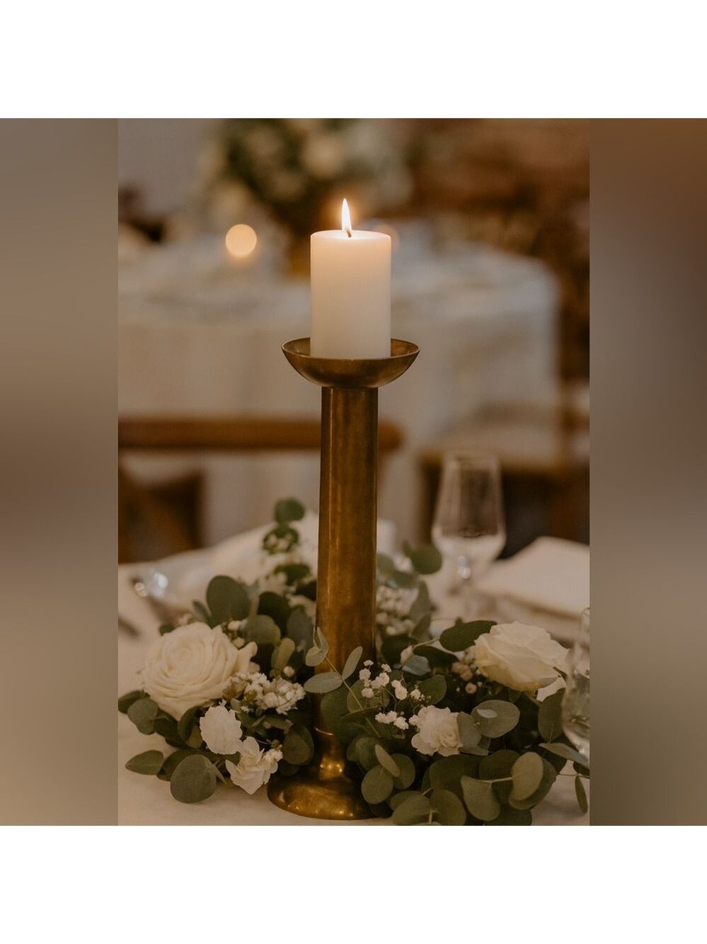 Vintage Brass Vase Candle Holder vintage wedding decor academia Fairycore